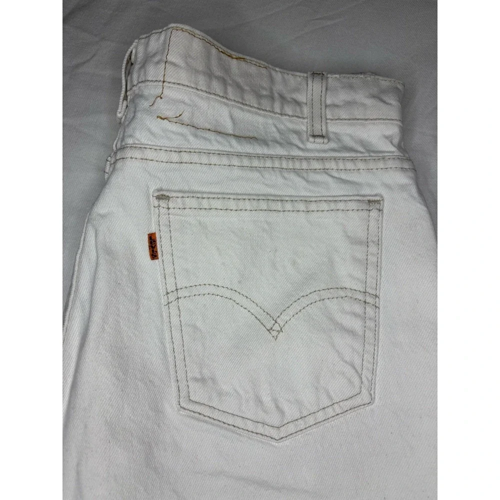 Vintage Levi's 550 Jeans Men's 34x32 White Orange Tab‎ Denim Made in USA 90s